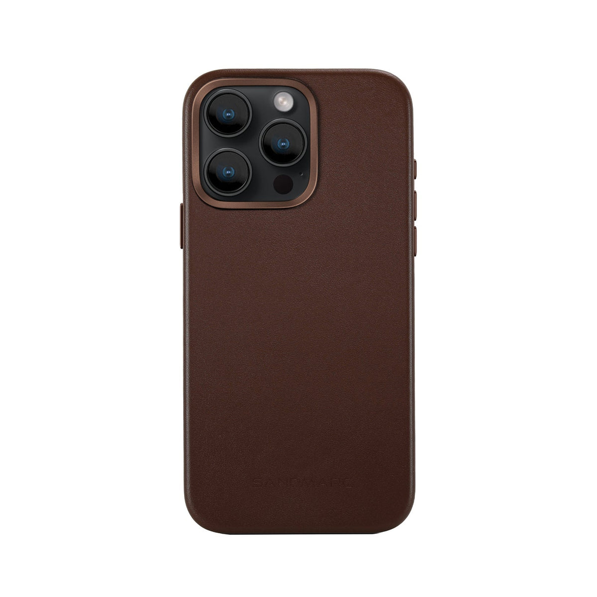 iPhone 14 Pro Minimal Leather Case | Brown (works with MagSafe) - SANDMARC